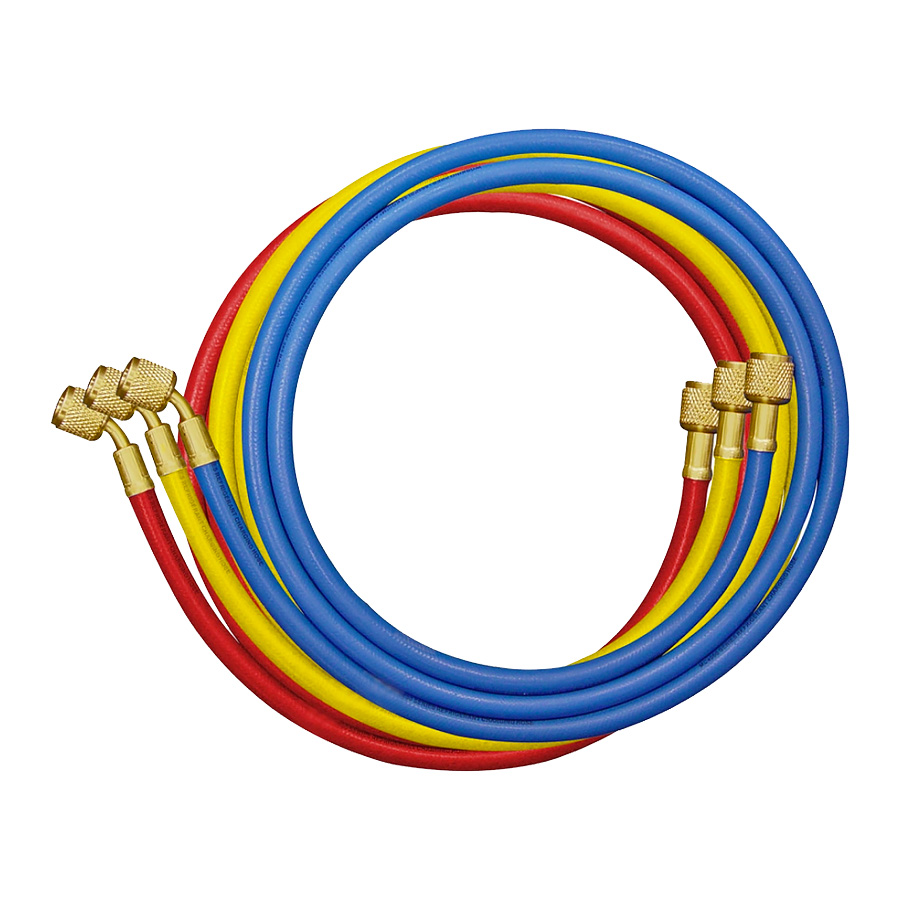 Jogo de mangueiras para manifold padrão de 90 cm para os fluidos refrigerantes R22, R404A, R507, 1/4 x 1/4 Mastercool 40336