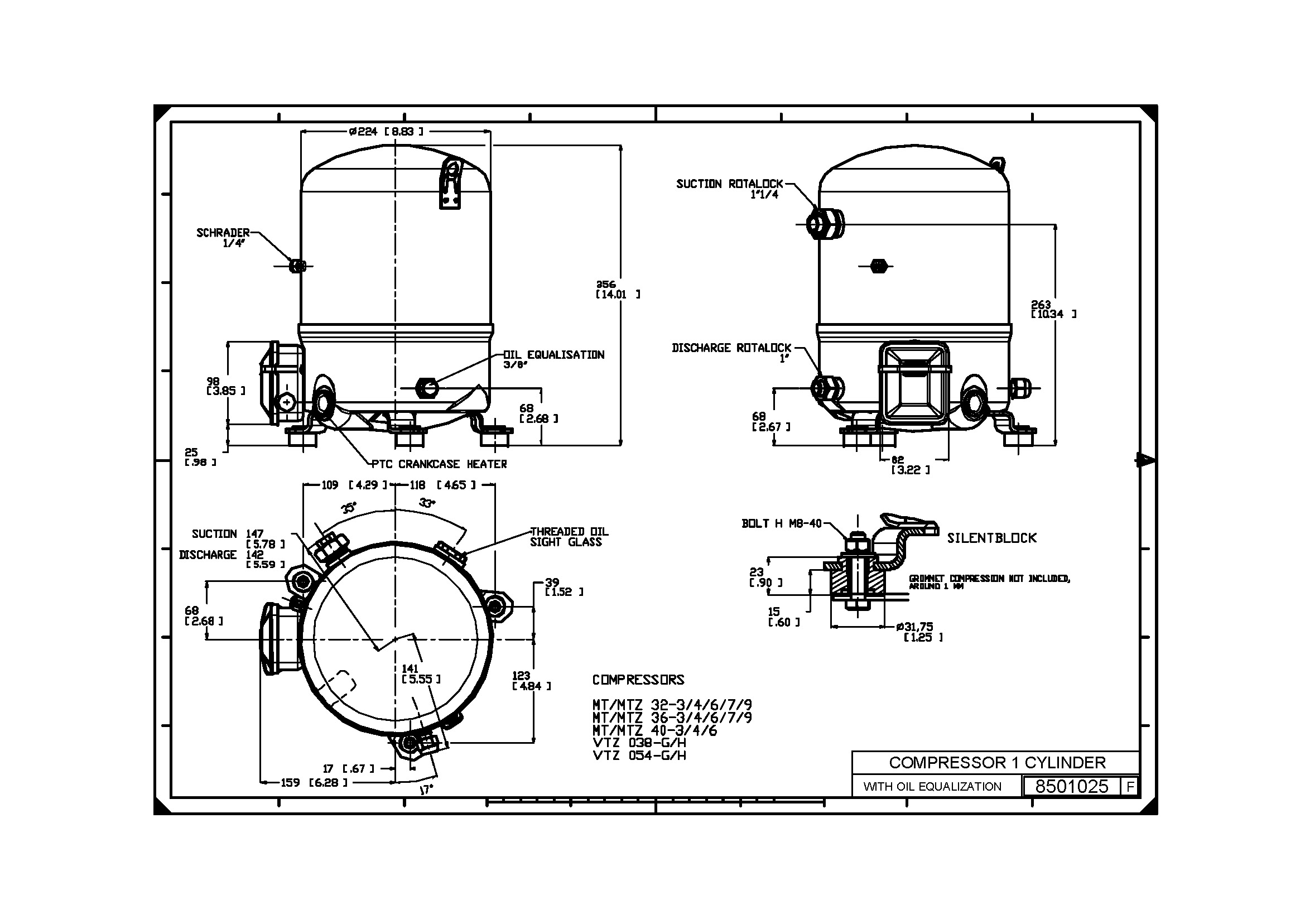 Compressores Recíproco MT32 R22 2,5HP Danfoss