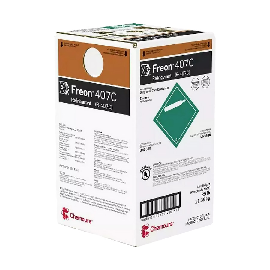 Fluido Gás Refrigerante Chemours Freon R407C 11,35KG HFC Du Pont
