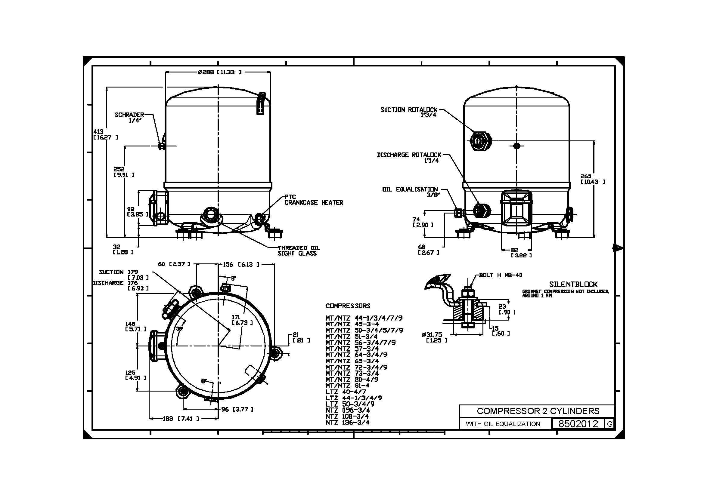 Compressores Recíproco MT64 R22 5HP Danfoss