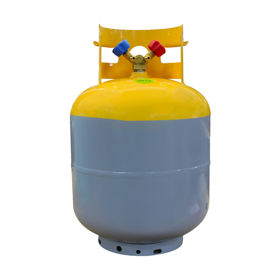 Tanque de recolher fluidos refrigerantes recuperados com 23 kg com registro e válvula de segurança Mastercool 63010