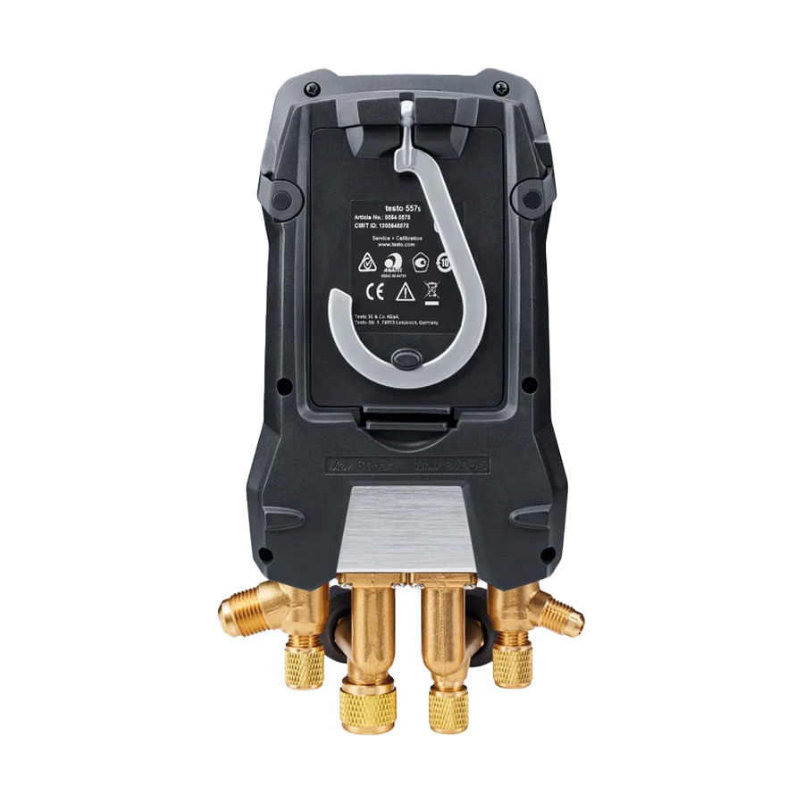 Manifold digital inteligente Testo 557s com Bluetooth e bloco de válvulas de 4 vias