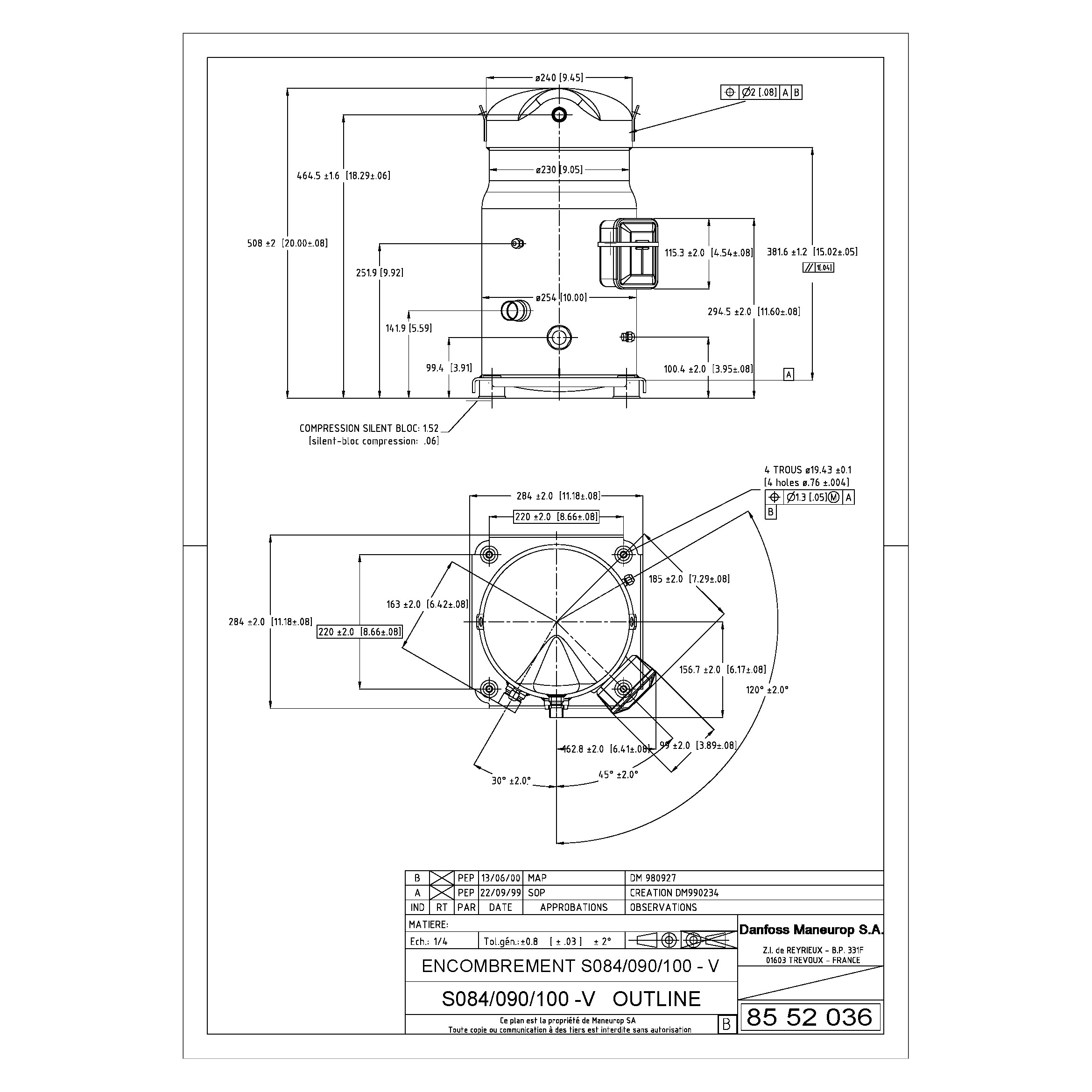 Compressores Scroll SM090 R22 7,5TR Danfoss para Ar Condicionado