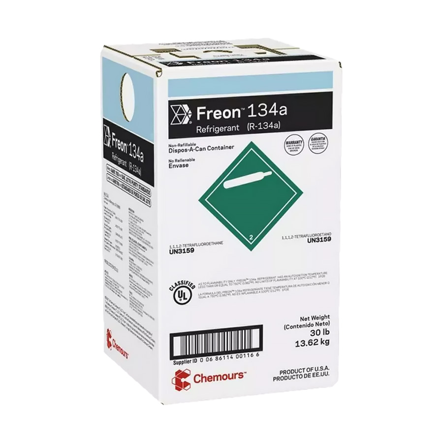 Fluido Gás Refrigerante Chemours Freon R134A 13,62KG ONU3159 Du Pont