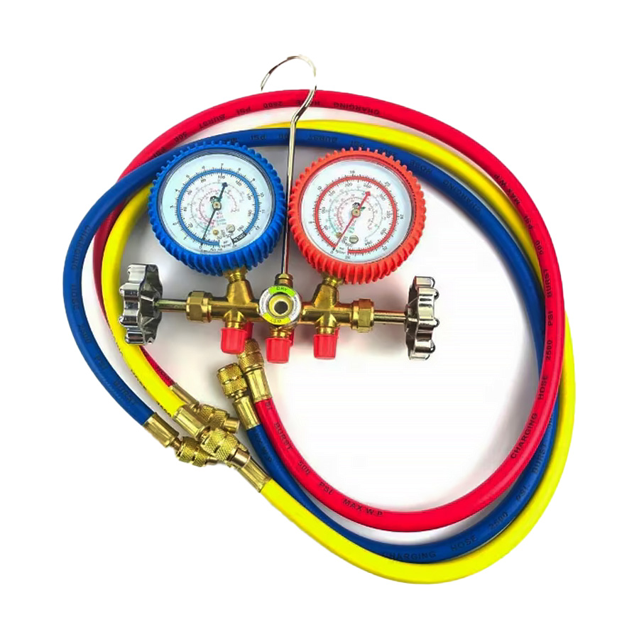 Manifold P/R12/R22/R134A/R404A C/Mangueira 90cm C/Visor Vulkan