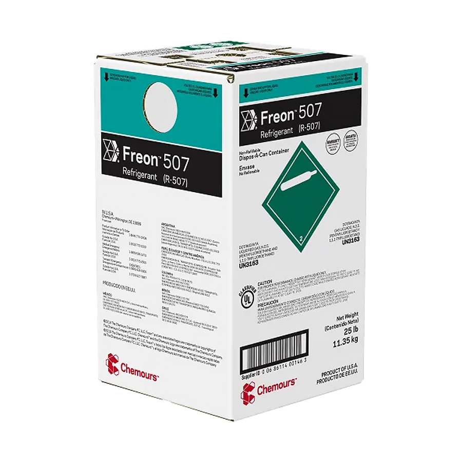 Fluido Gás Refrigerante Chemours Freon R507 DAC 11,35 kg Du Pont