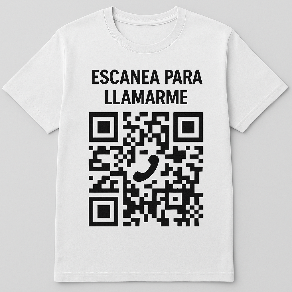Camiseta con mensaje y código QR