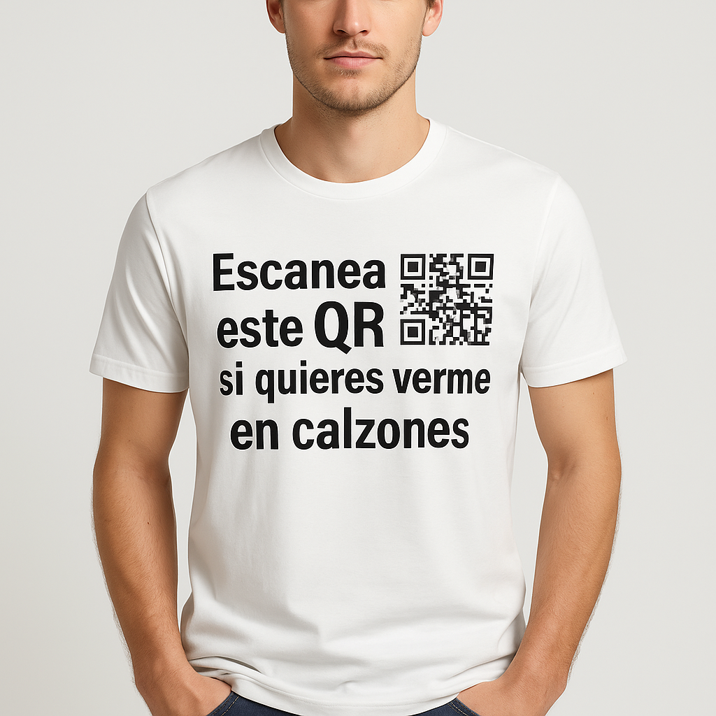 Camiseta con mensaje y código QR