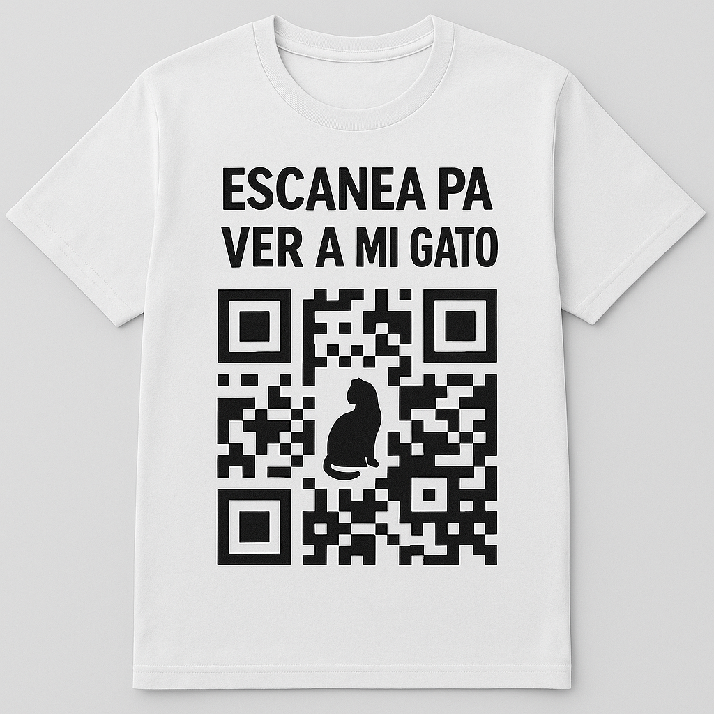 Camiseta con mensaje y código QR