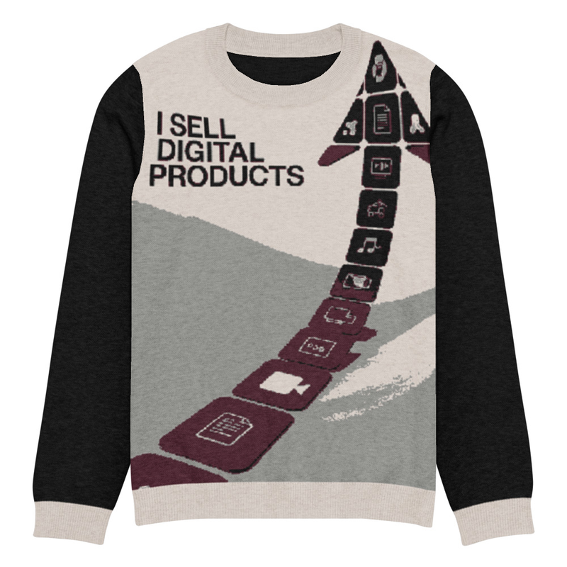 I Sell Digital Products Knitted crew neck sweater