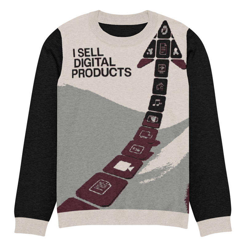 I Sell Digital Products Knitted crew neck sweater
