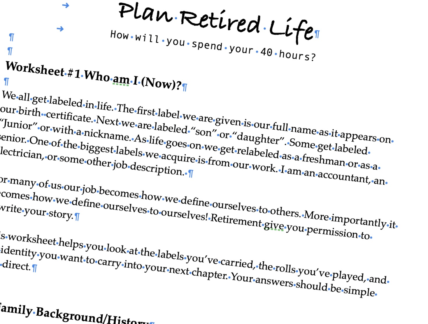 Plan Retired Life Workbook