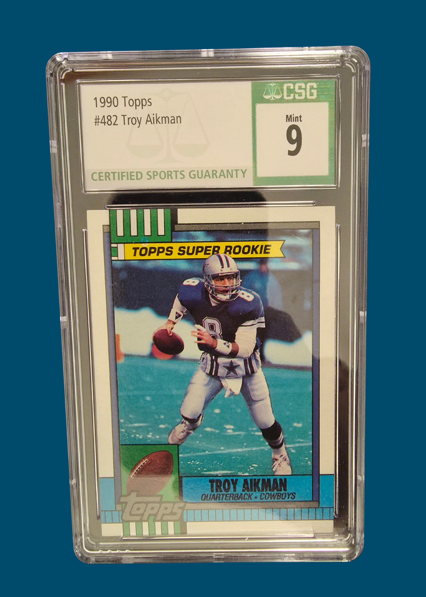 1990 Topps Troy Aikman #482 Super Rookie Card