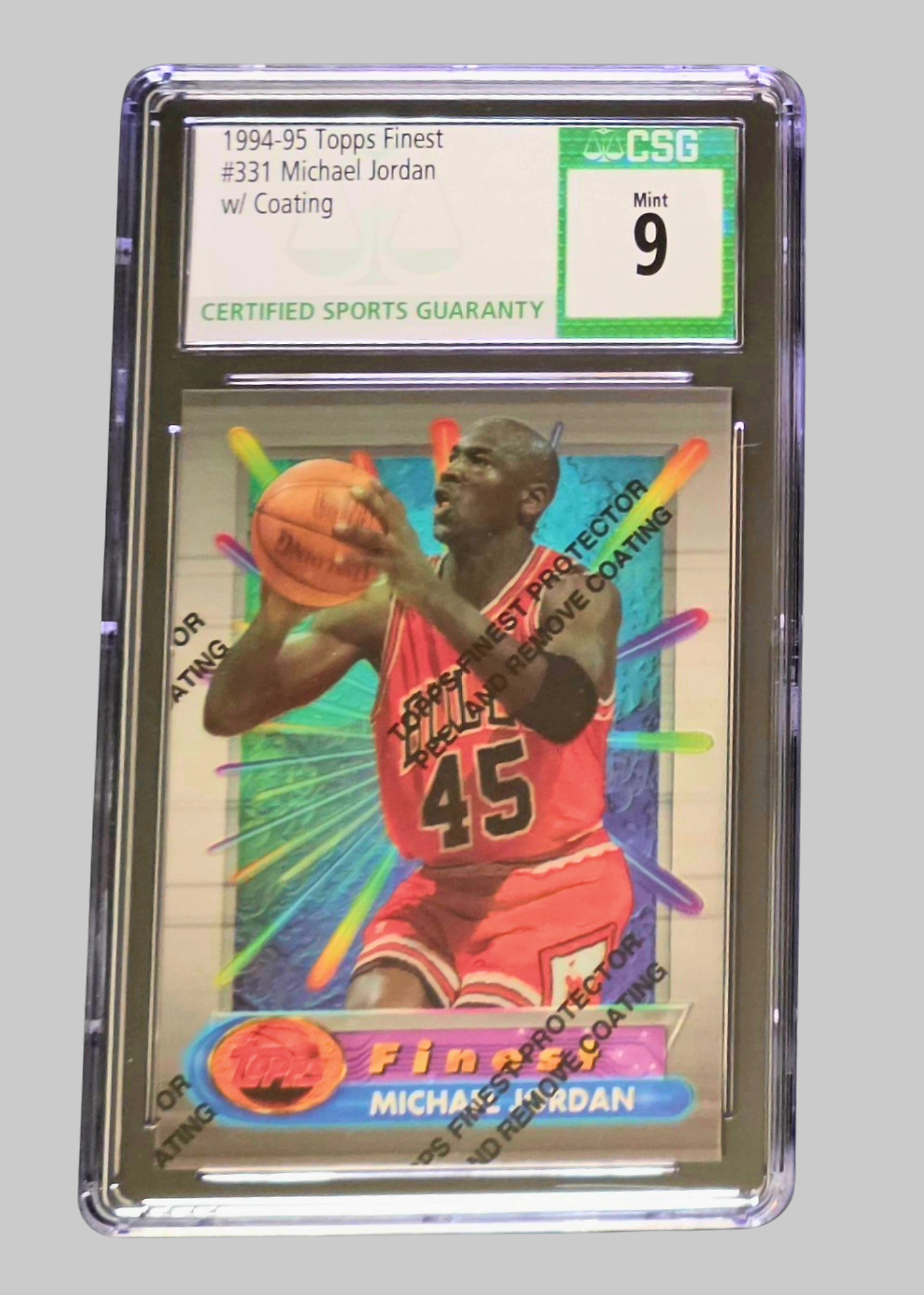 94-95 Topps Finest Michael Jordan #331 - CSG Graded 9 - Original Coating - Rare