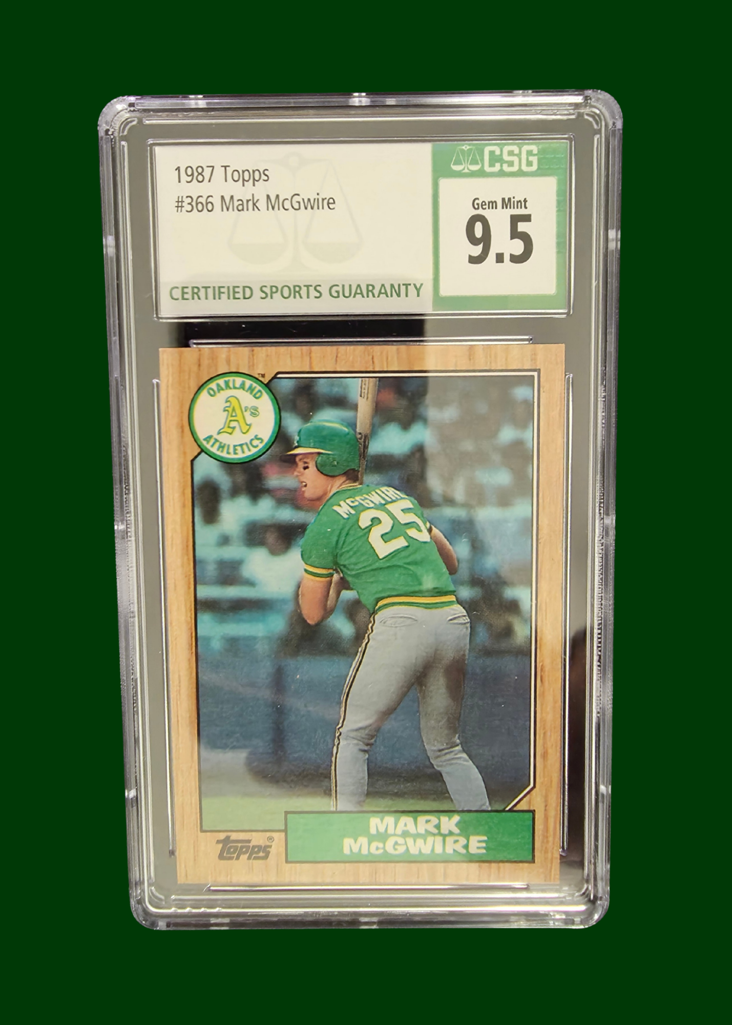 1987 Topps Mark McGwire Rookie Card