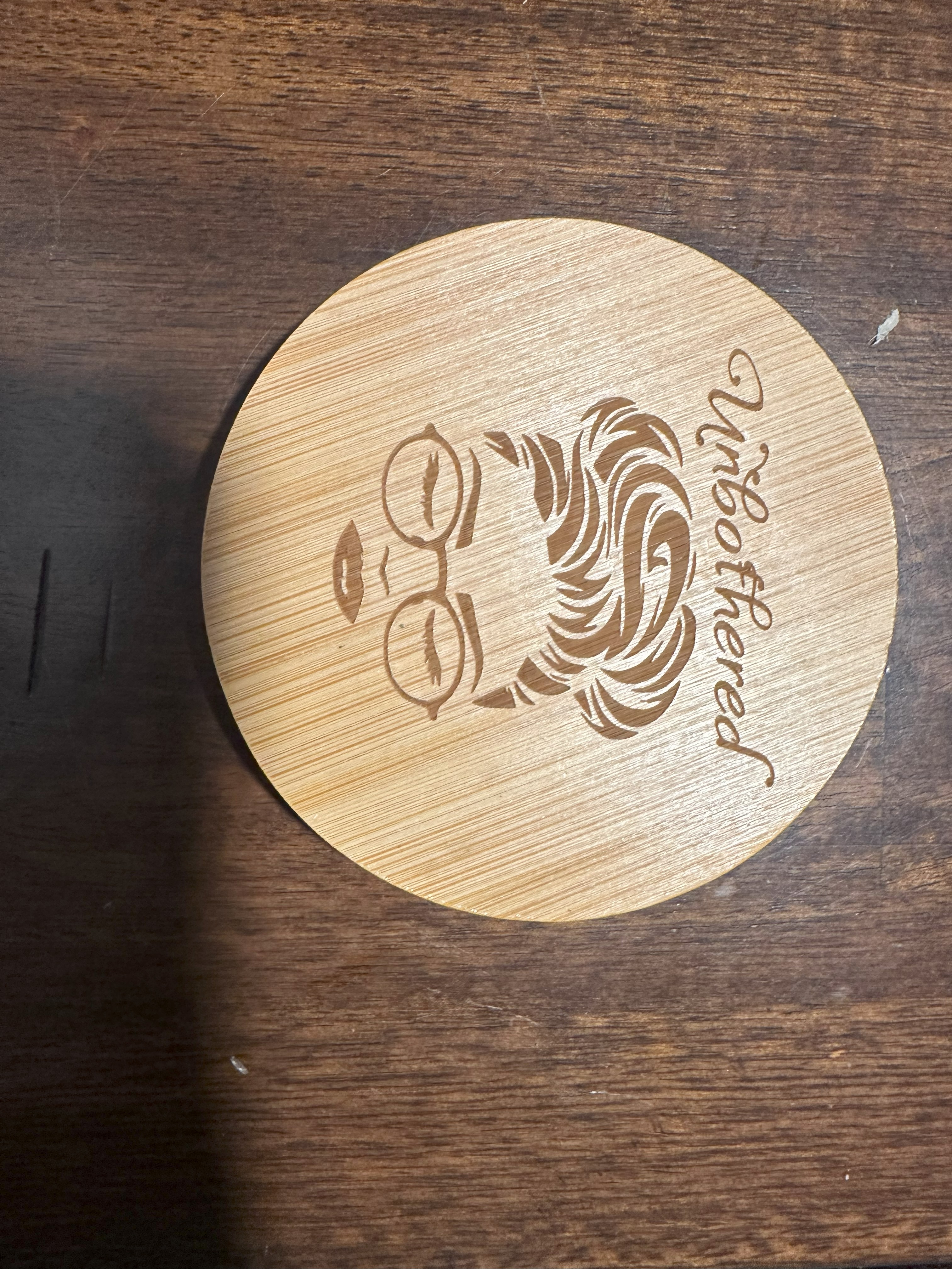 Unbothered Engraved Wooden Coaster