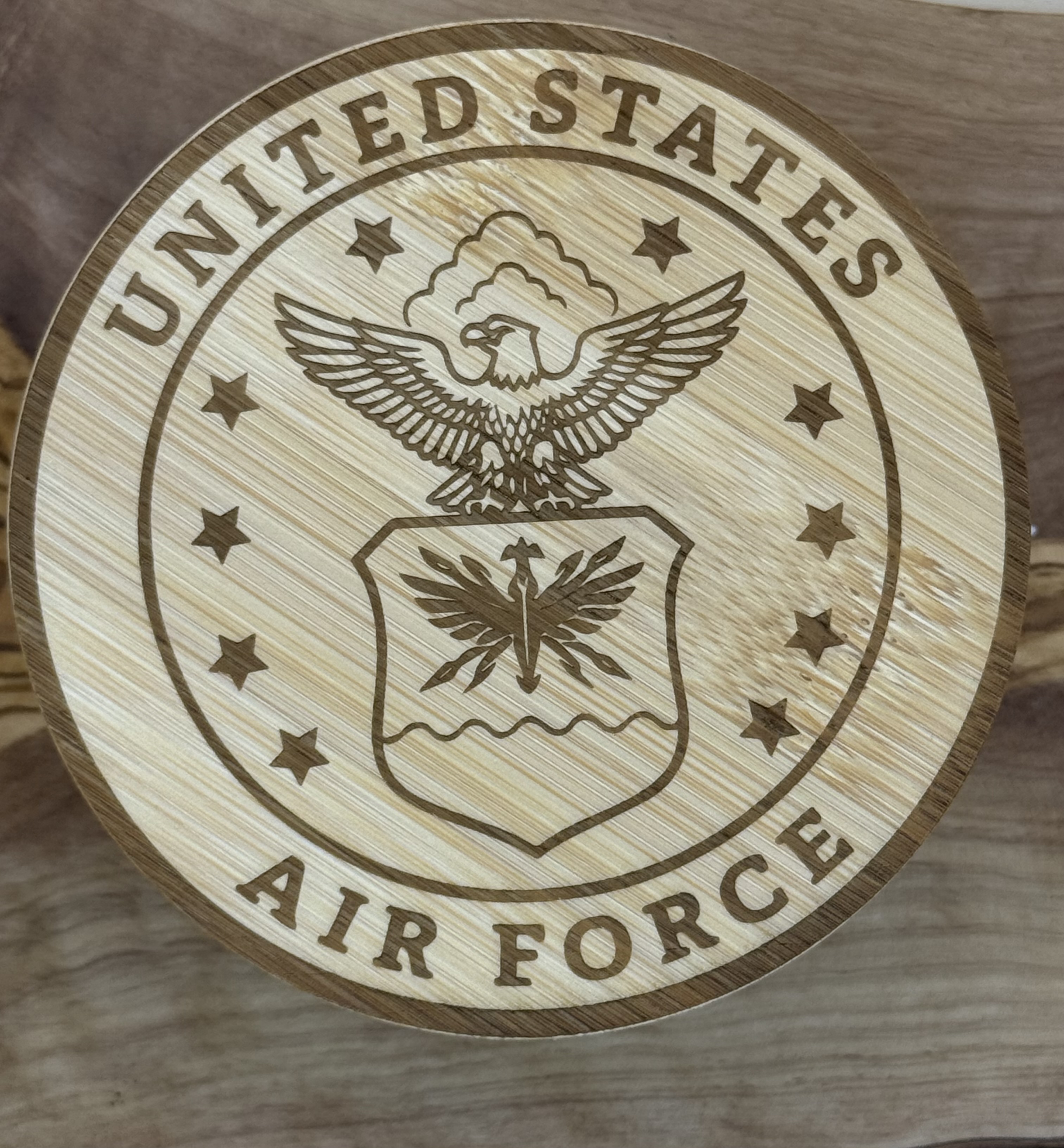 4Pc United States Air Force Wooden Coasters