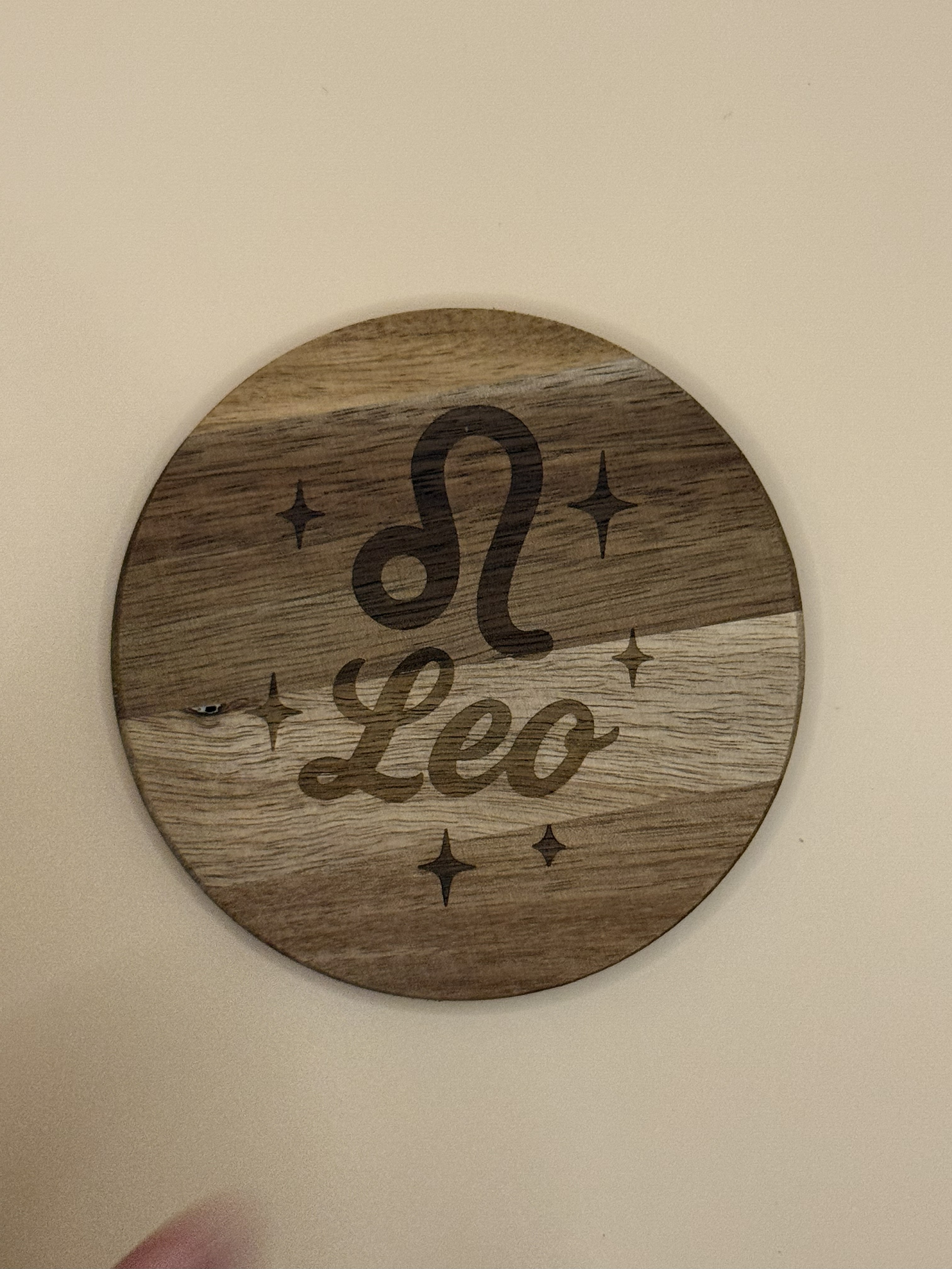 12 Zodiac Sign Acacia Wooden Coasters