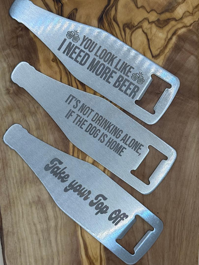 1pc Metal Bottle Opener with Fun Quotes