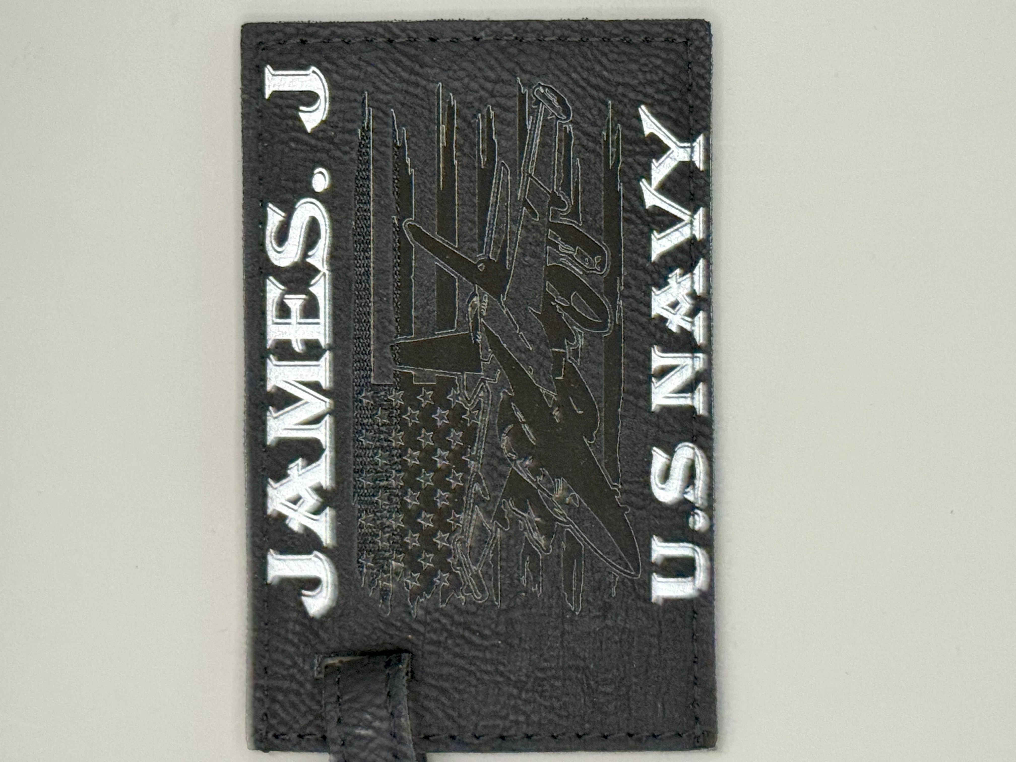 U.S. Navy Personalized Leather Luggage Tag