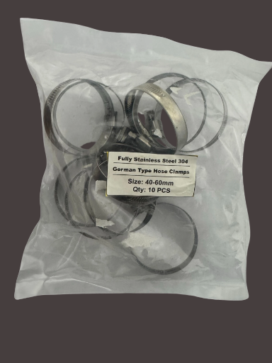 German Type Hose Clamps 40-60mm pack of 10
