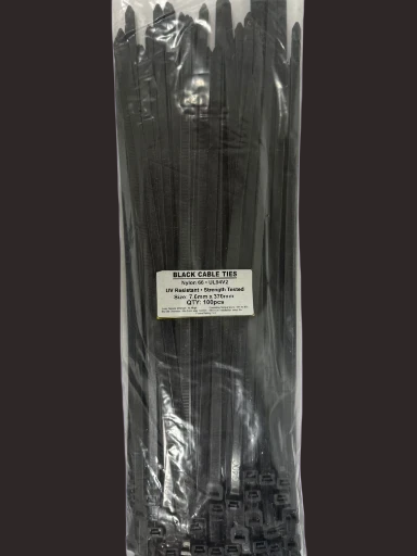 Black cable ties 7.6mm x 370mm pack of 100