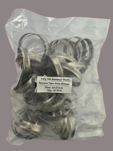 German Type stainless Hose Clamps 34-57mm
