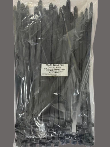 Black Cable Ties 12.6mm x 380mm pack of 100
