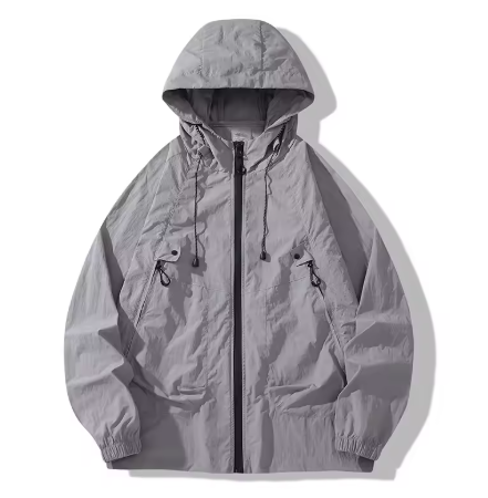 Light Grey Windbreaker Jacket