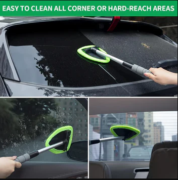 🔥Last Day 50% OFF🔥 Microfiber Car Windshield Cleaning Tool with Extendable Handle