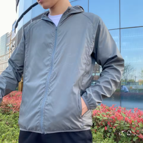Lightweight Gray Windbreaker Jacket