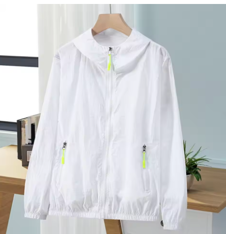 White Lightweight Windbreaker Jacket