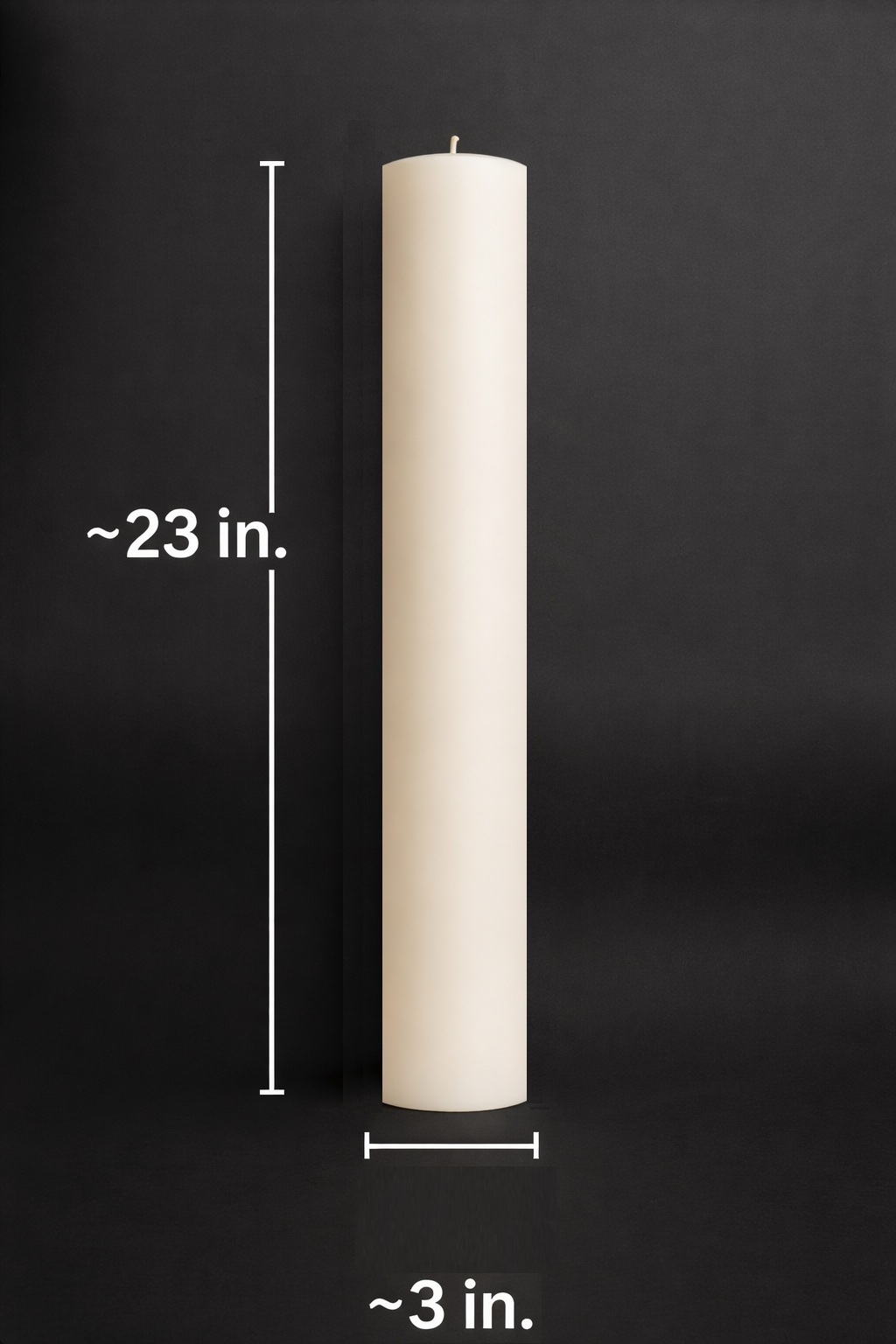 Extra Thick White Pillar Candle 23 inch x 3 inch – Statement Decor Piece