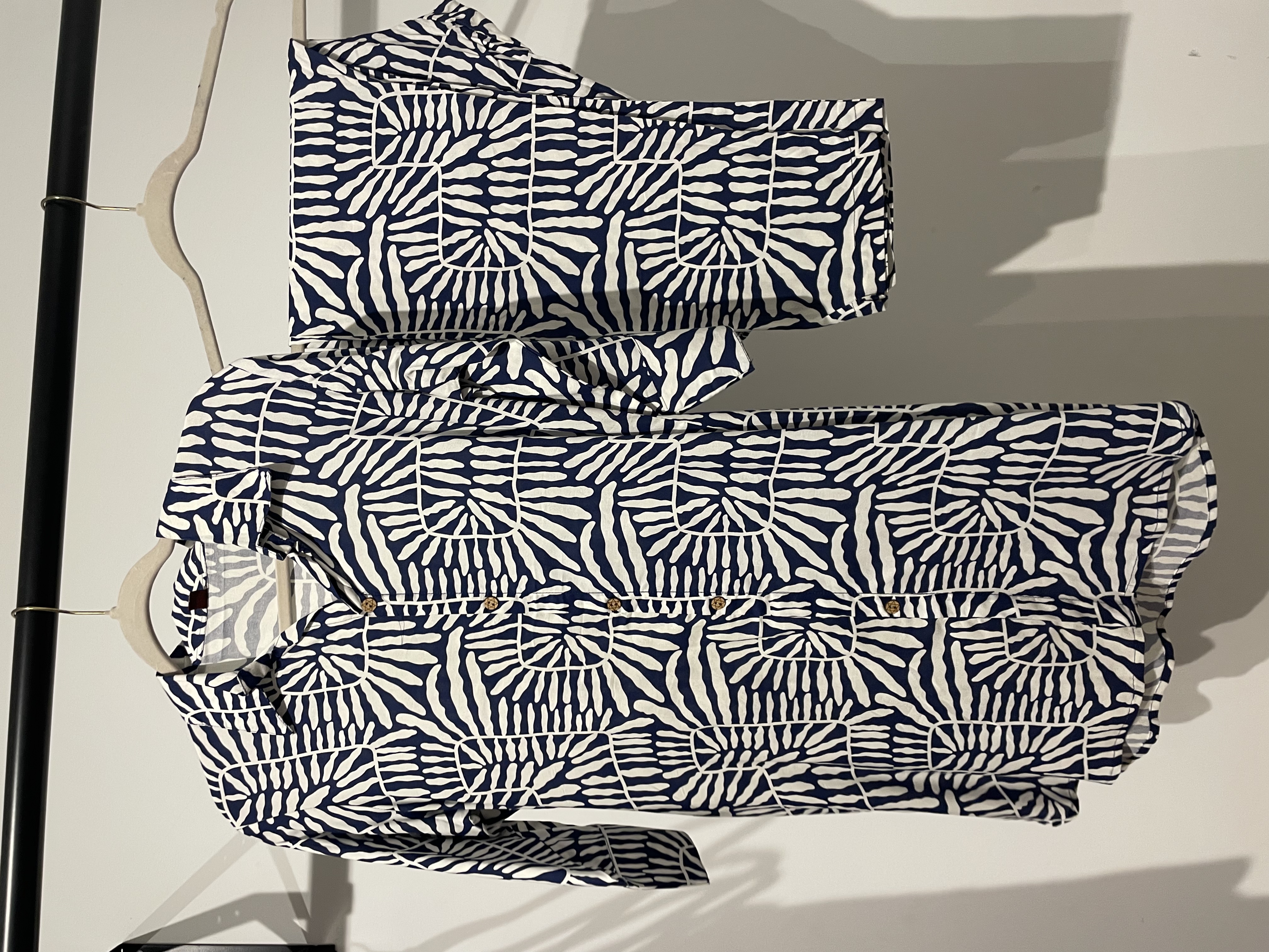 Blue and White Patterned Co ord Set