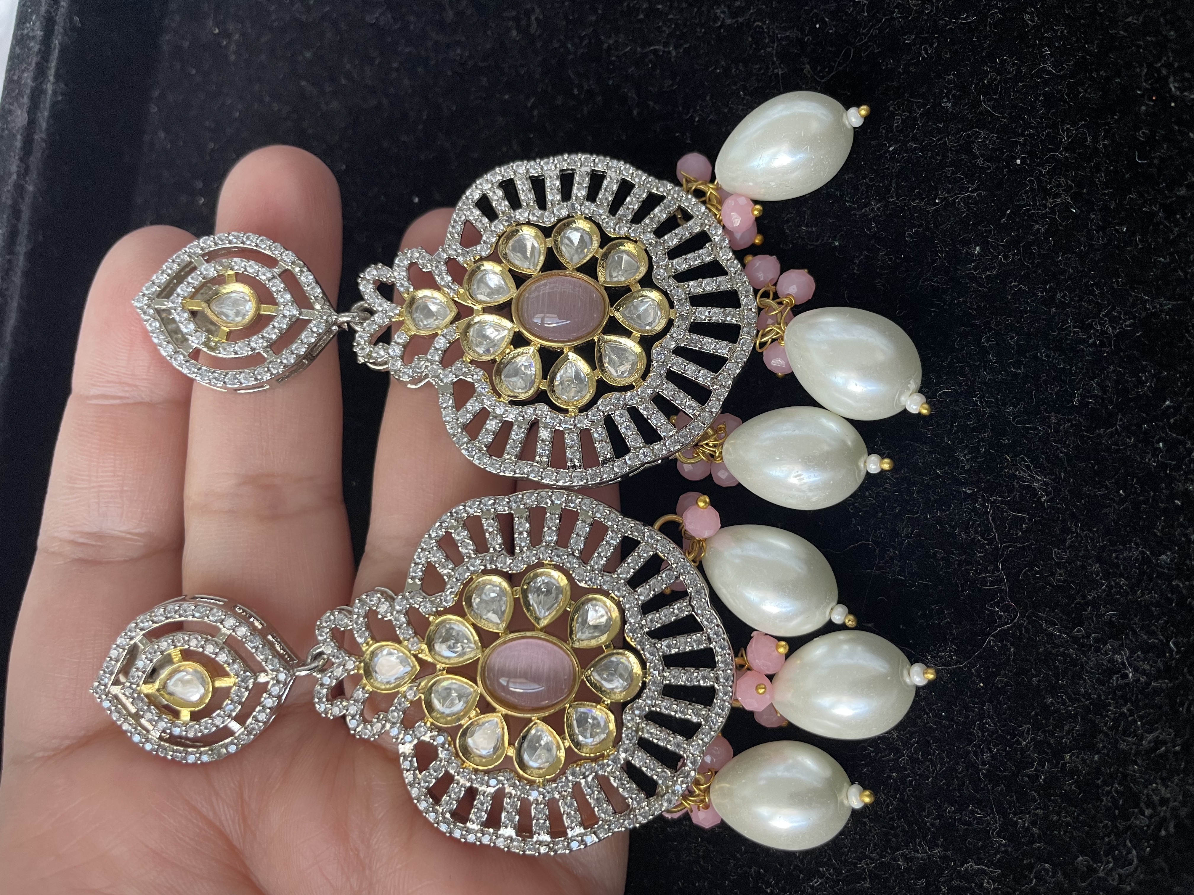 Elegant Pearl and Moissanite Drop Earrings