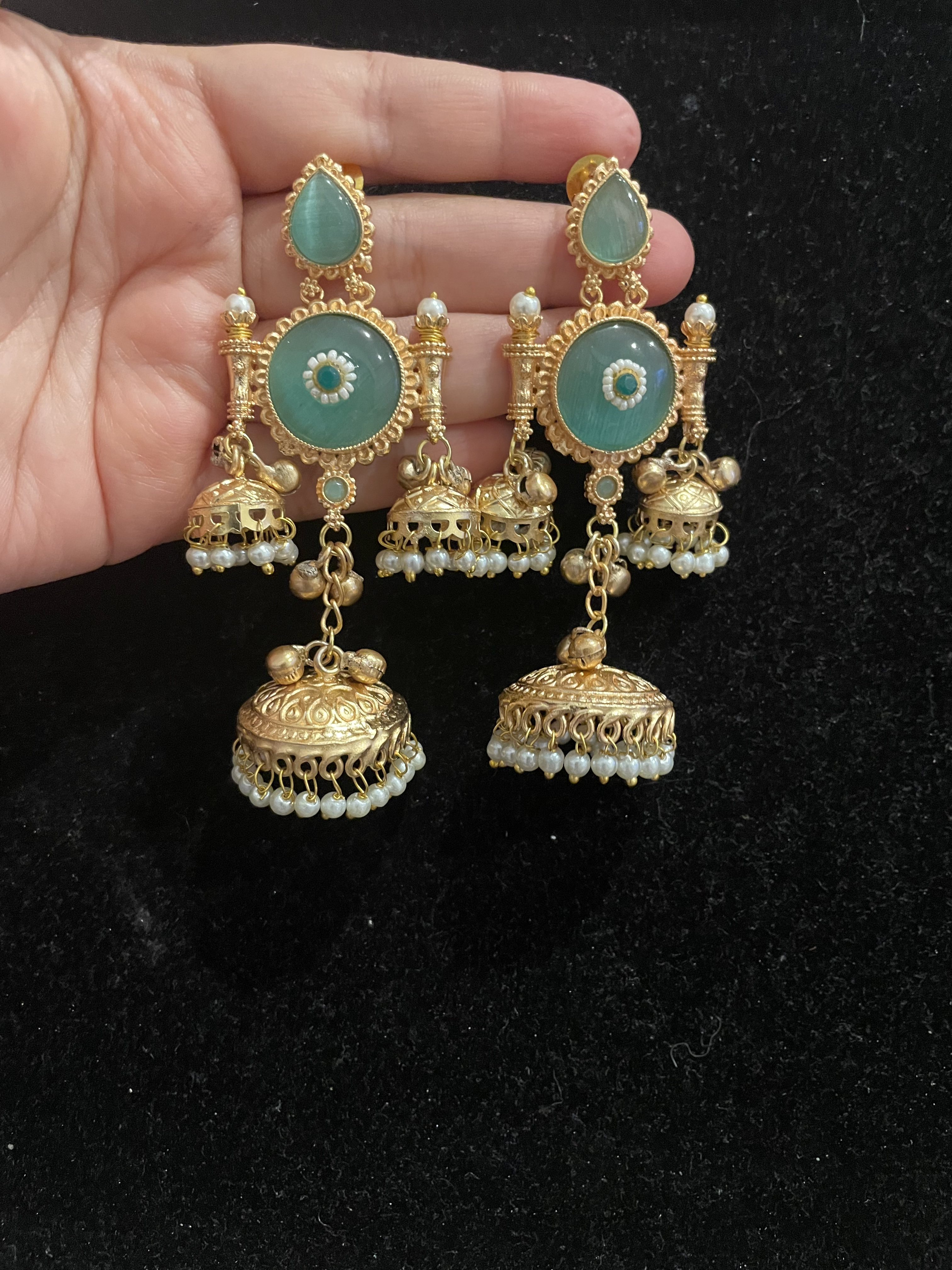 Kashmiri Gold-Plated Jhumka Earrings