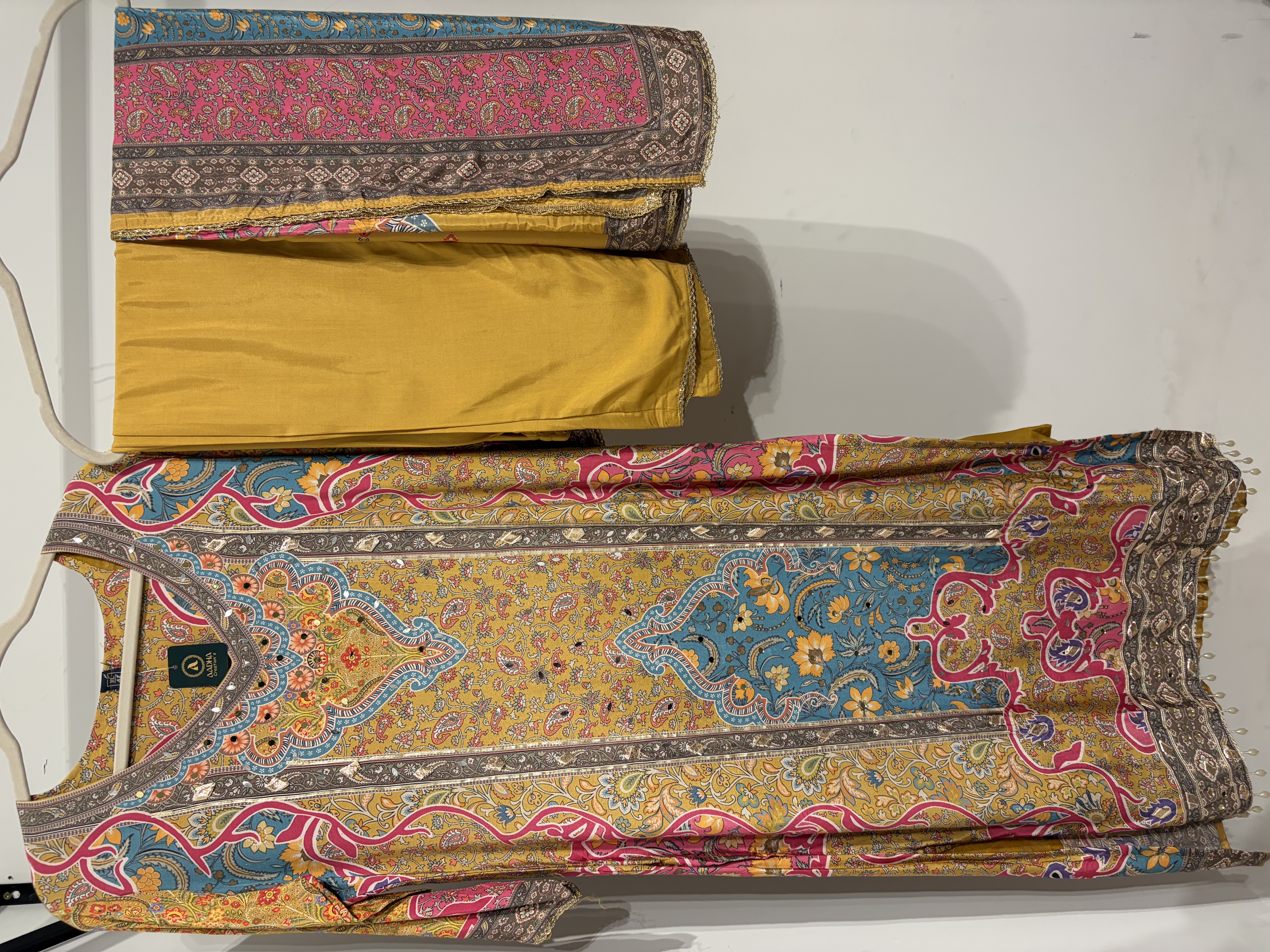 Pure Muslin Yellow 3 Piece