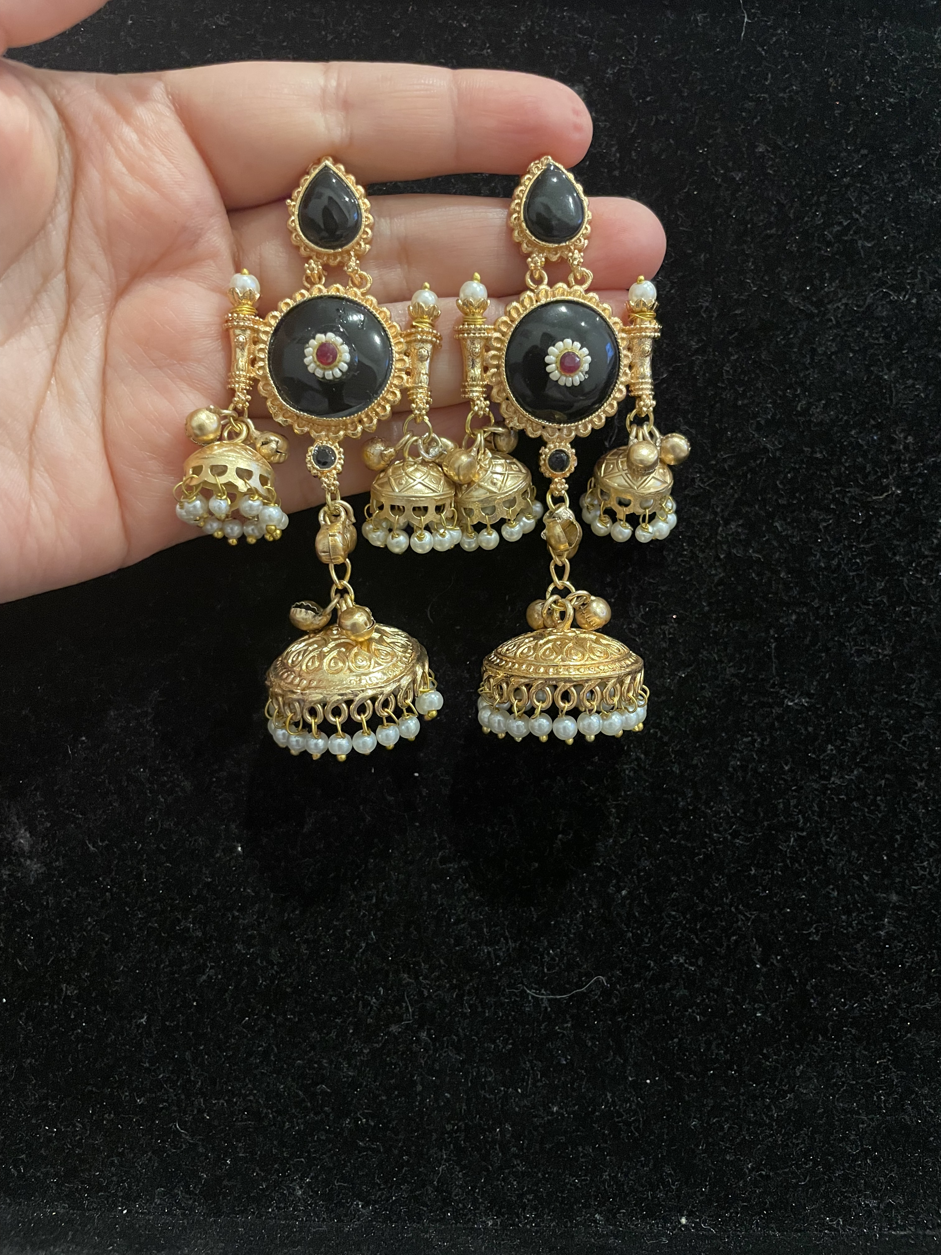 Kashmiri Gold-Plated Jhumka Earrings