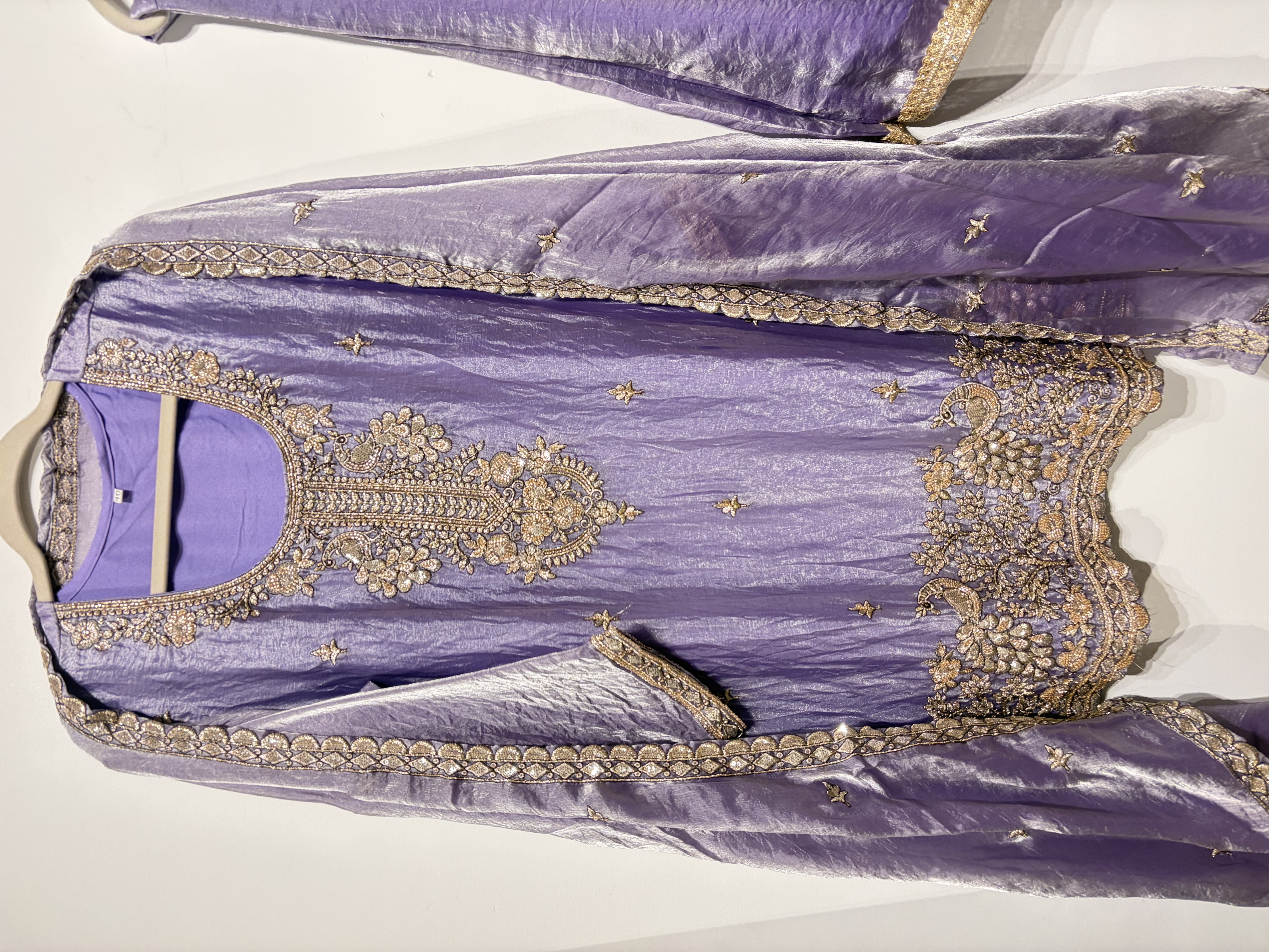 Lavender Embroidered Three Piece Set 