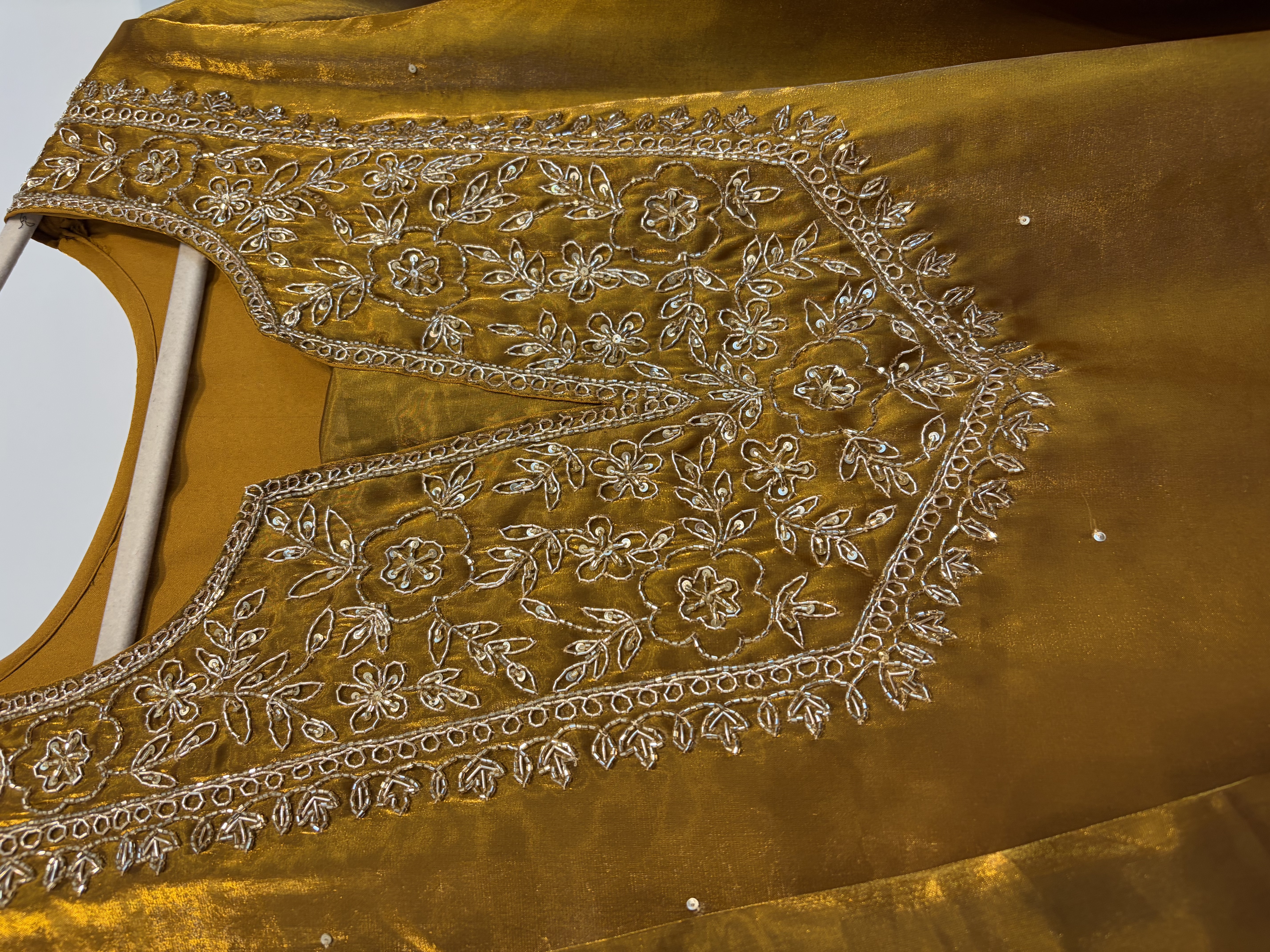 Golden Glass Silk Suit
