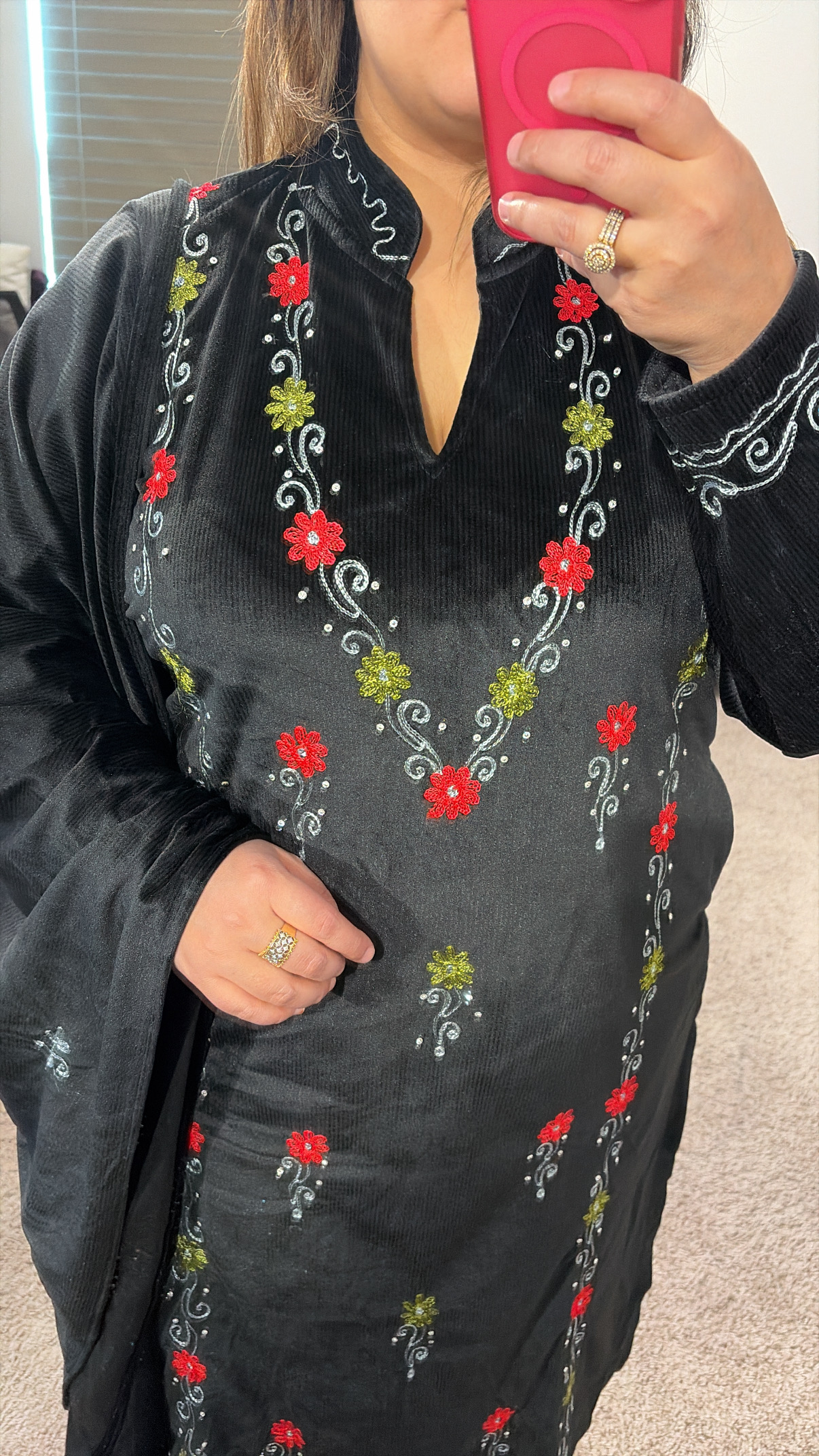 Black Embroidered Three-Piece Suit