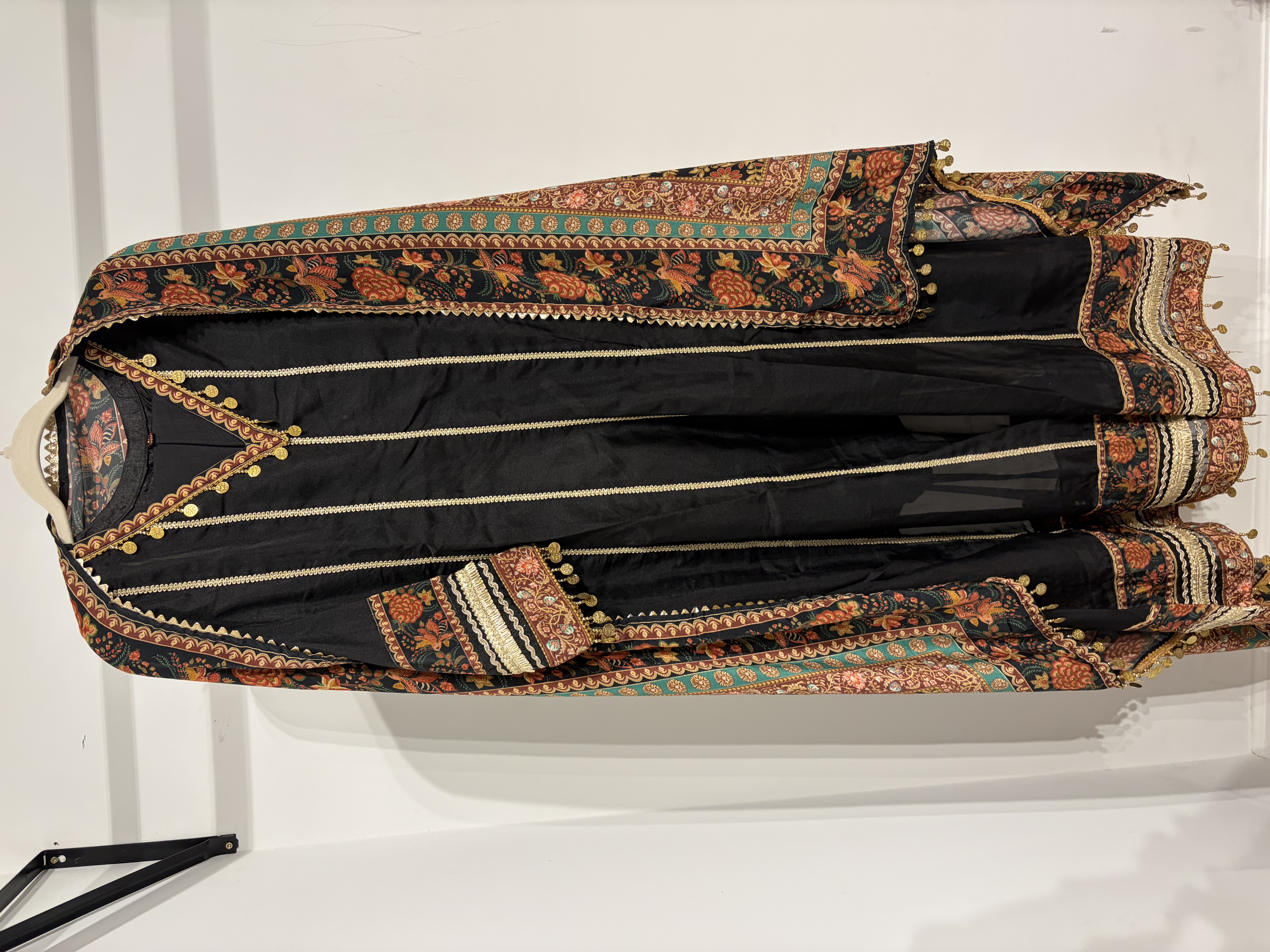 Black Organza Anarkali Crepe Dupatta