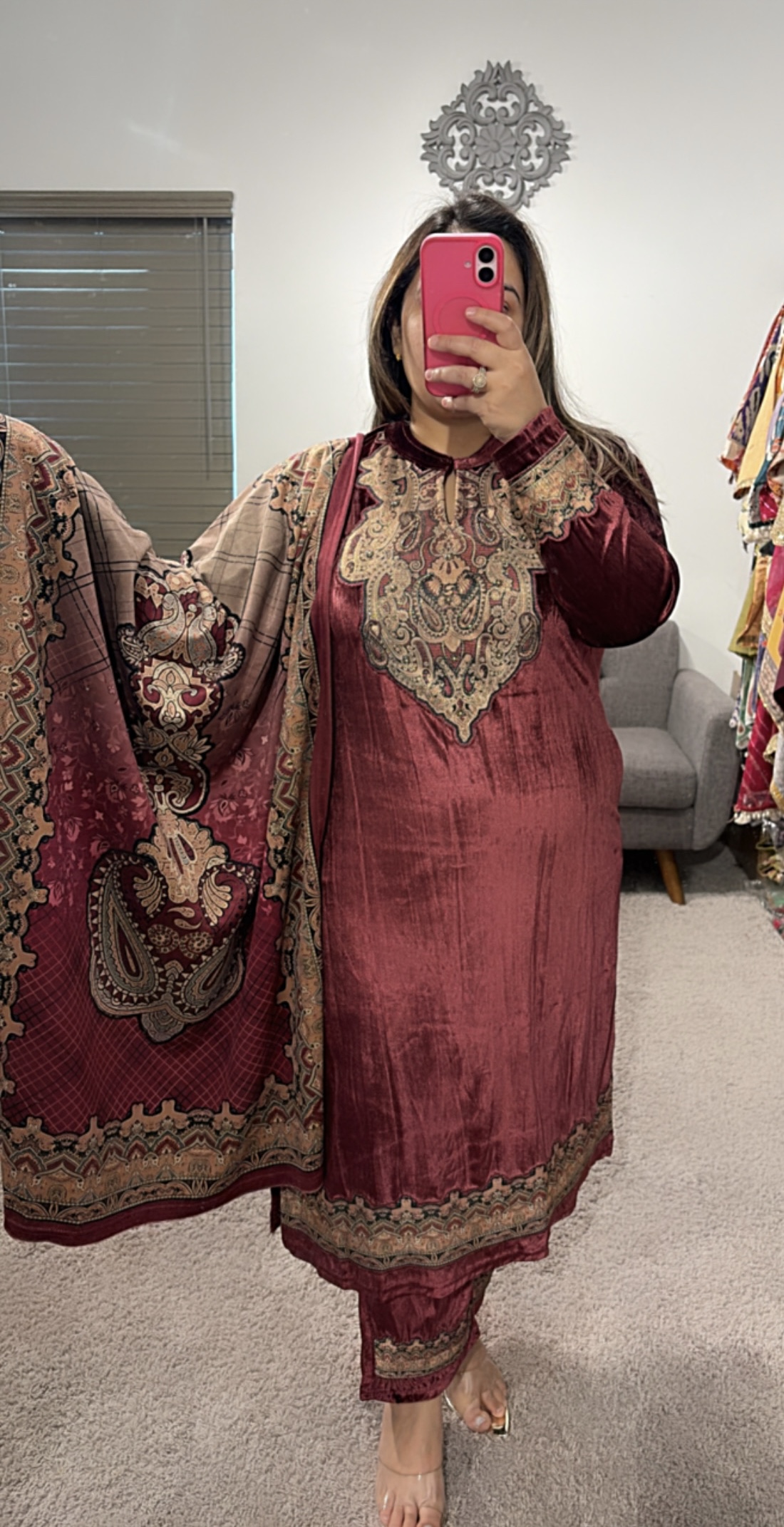 Crush Velvet Kashmiri Suit