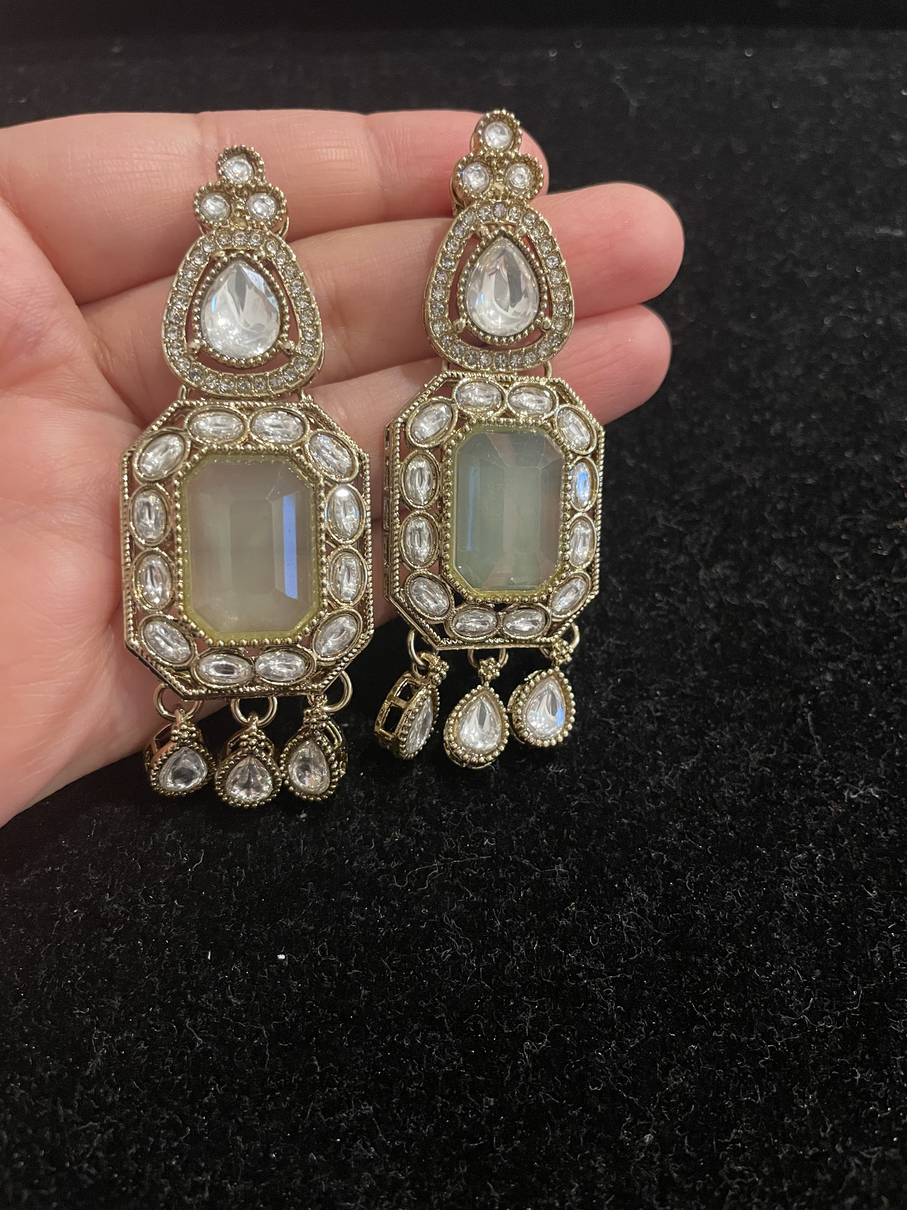 Elegant Gemstone Drop Earrings