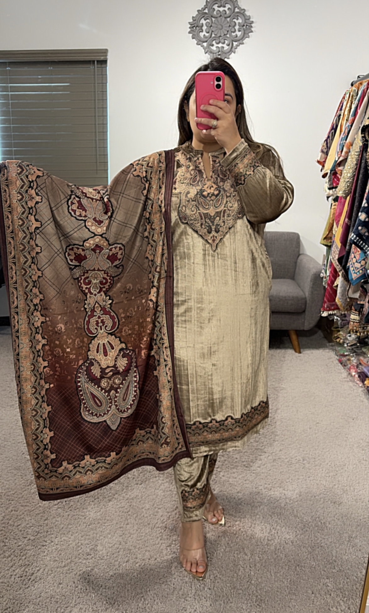 Crush Velvet Kashmiri Suit