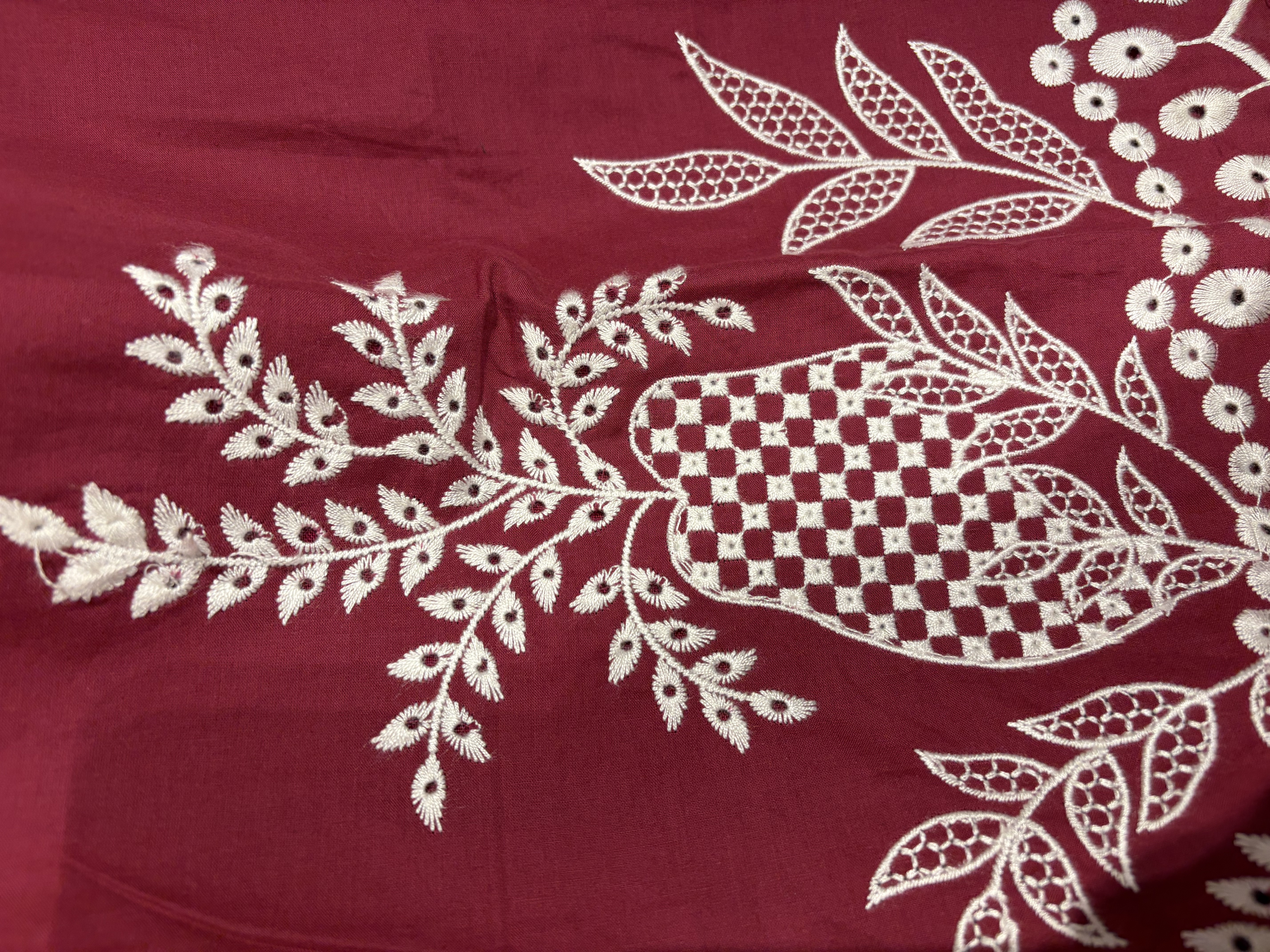 Embroidered Maroon Co ord Set