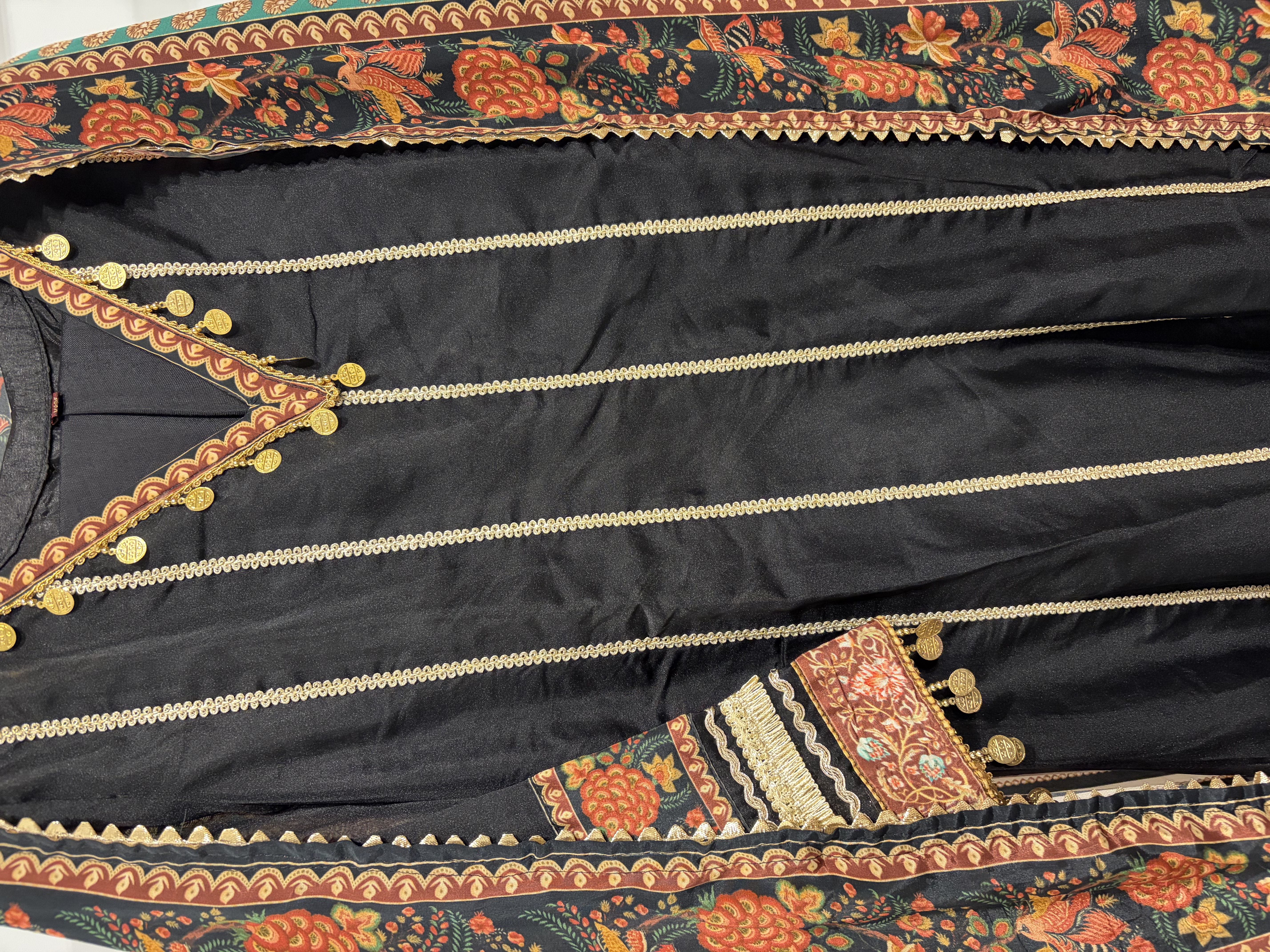 Black Organza Anarkali Crepe Dupatta 