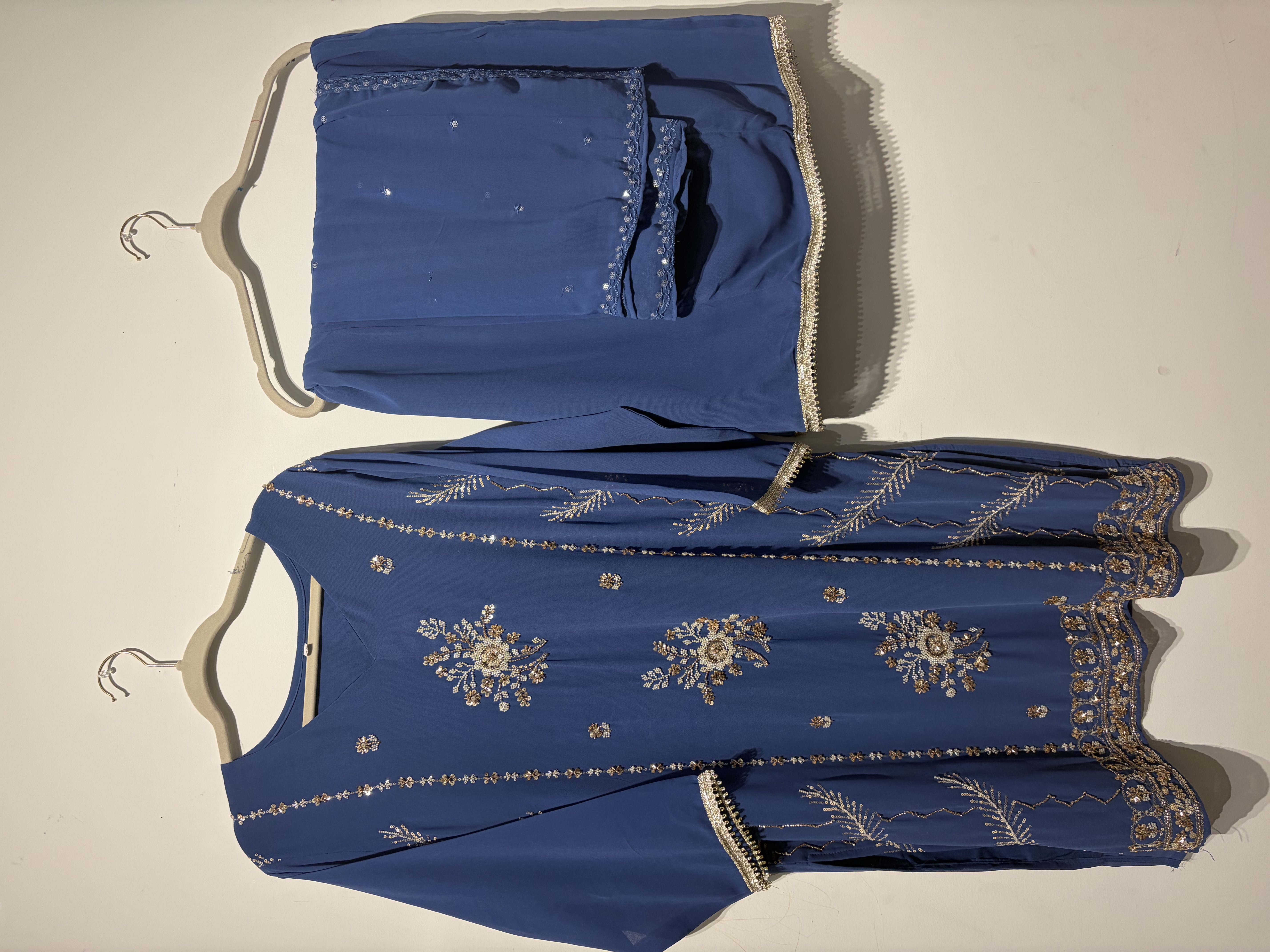 Embroidered Blue Ethnic Sharara Suit