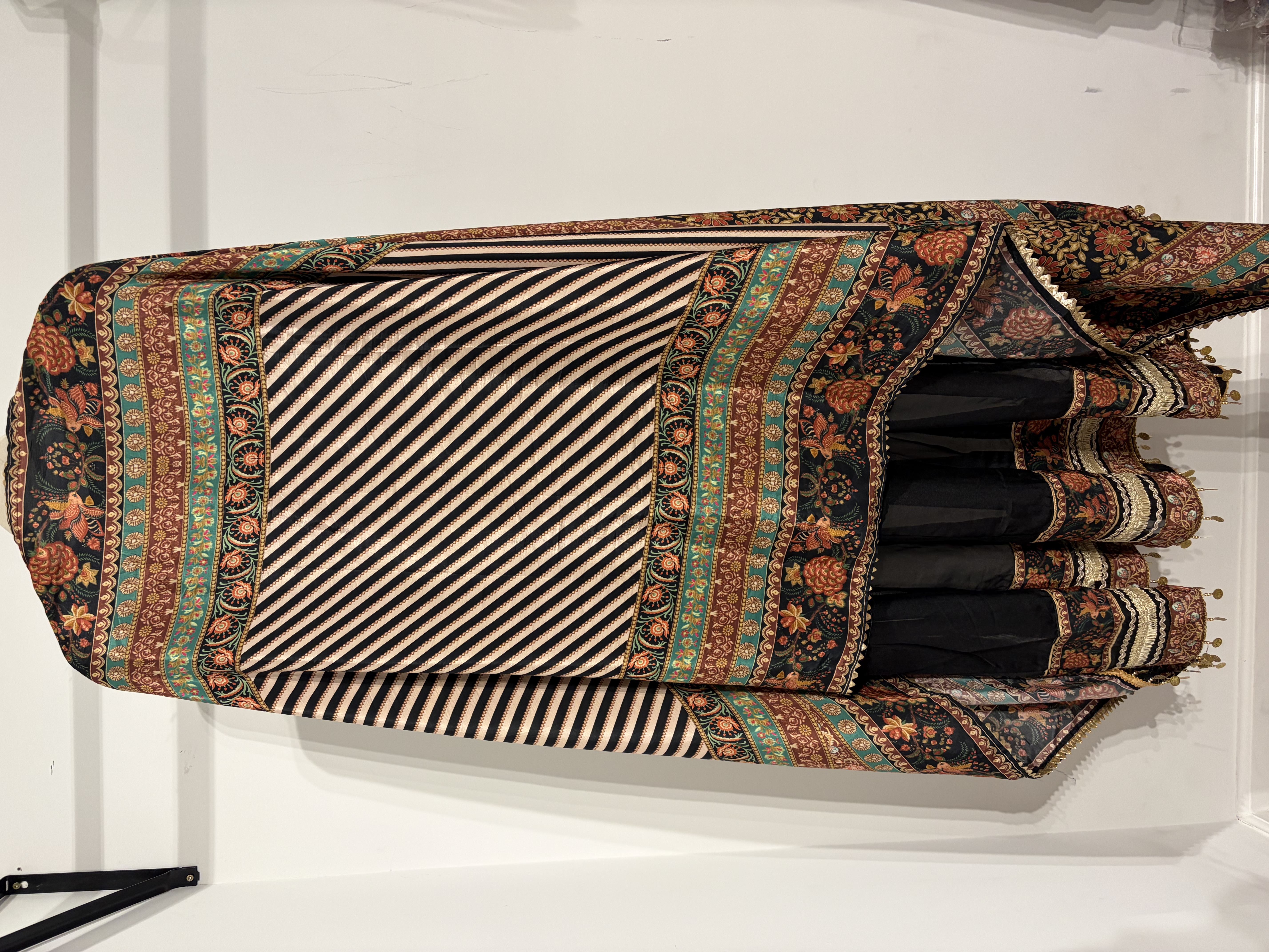 Black Organza Anarkali Crepe Dupatta 