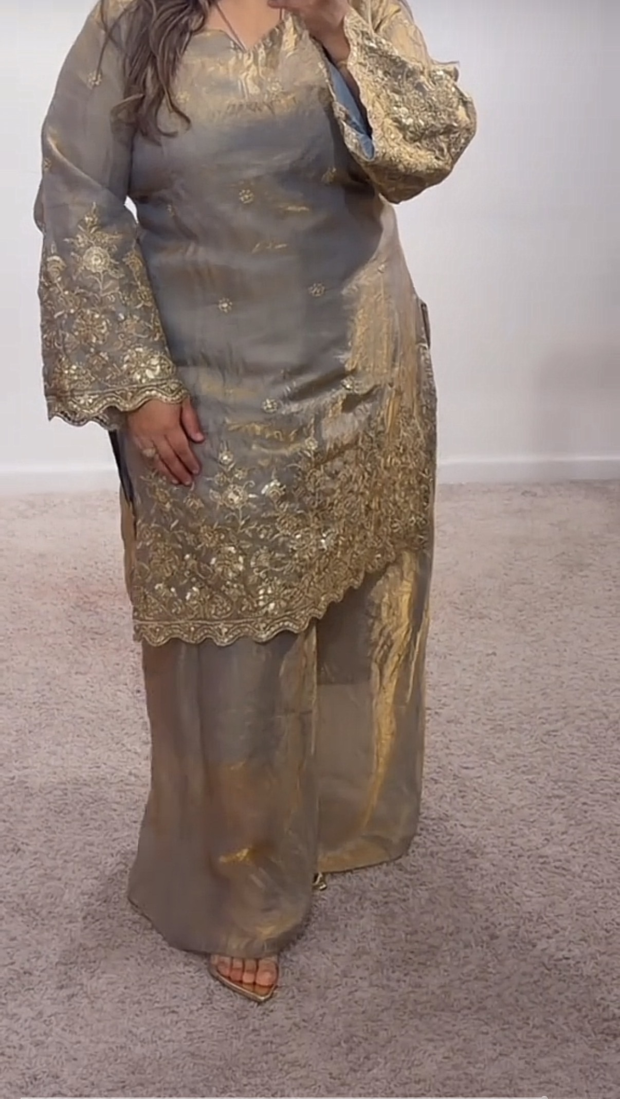 Pachi- Elegant Grey Embroidered Co ord Set